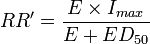 RR' = \frac{E \times I_{max}}{E + ED_{50}}