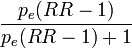 \frac{p_e(RR-1)}{p_e(RR-1)+1}