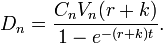 D_n = \frac{C_n V_n(r+k)}{1 - e^{-(r+k) t}}.